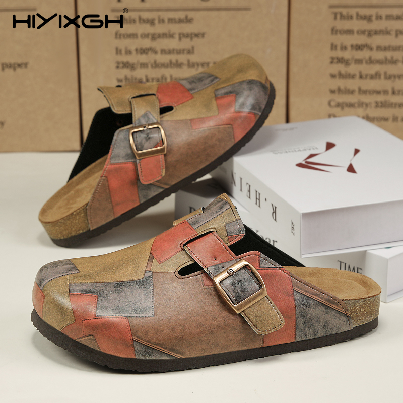 Health & Wellness Lafayette - Comfort Cork Leather Slippers for Unisex