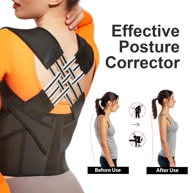 Posture Corrector Back Brace - Shoulder and Back Posture Correction Camel