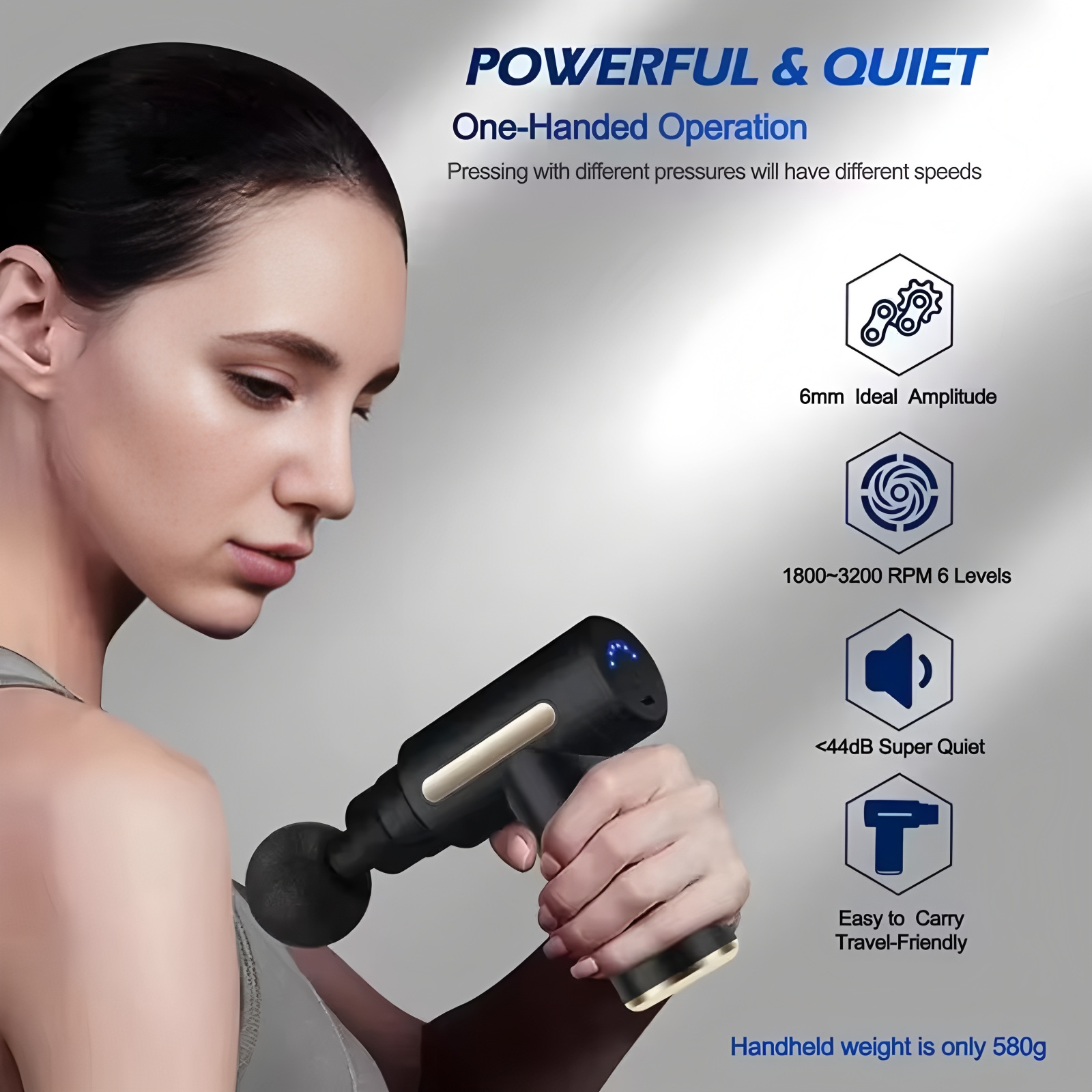 Scalp Massager Electric - 2026Portable Fascial Massage Gun Electric Percussion