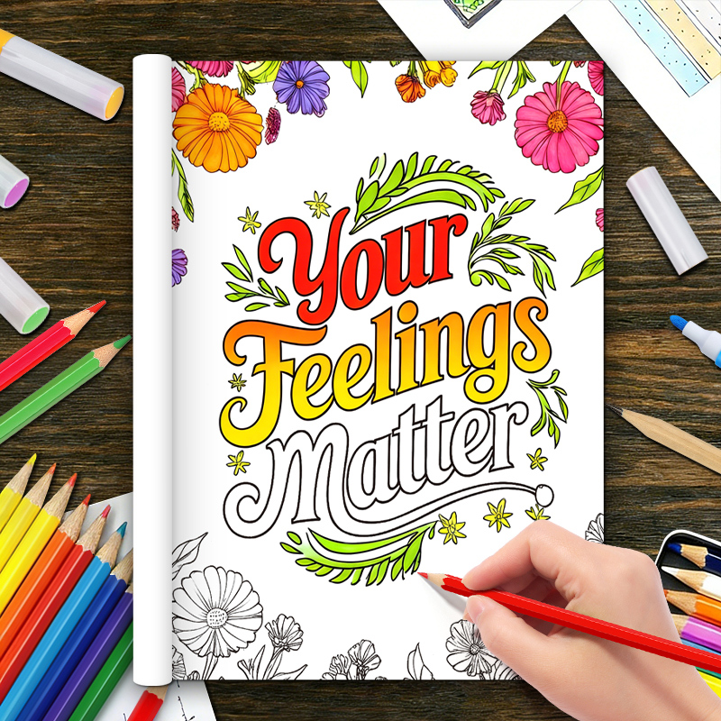 32 Pages Happy Mind Coloring B - Mental Health Wellness Quotes recension och pris